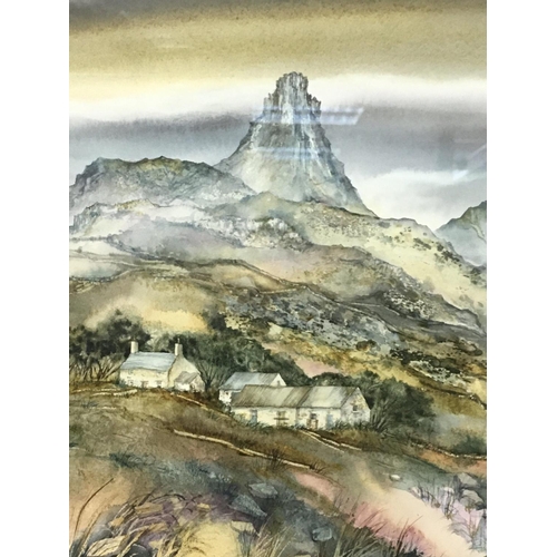 1529 - A framed watercolour by Gillian McDonald, Highland Light II study 1977. Frame size 50x53cm approxima... 