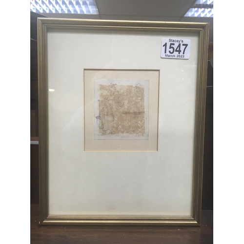 1547 - A framed pencil Study of figures by Thomas Hearne. Measuring 8cm x 8cm