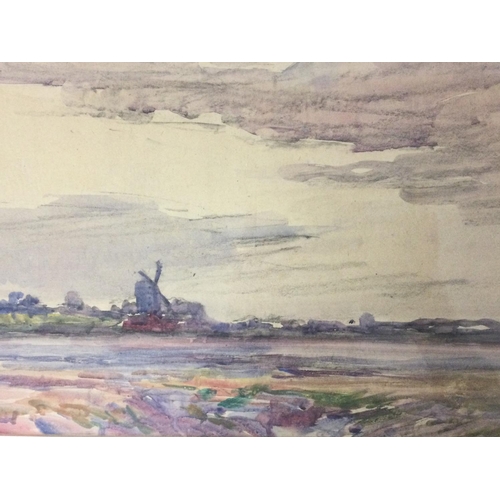 1569 - Watercolour painting by Robert Graham Dryden Alexander 1875-1945- Windmill on the Norfolk Broads. 48... 