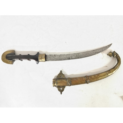 1575 - Turkish dagger and scabbard, approximately 40cm. NO RESERVE