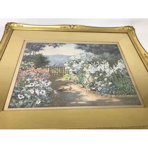 1585 - 1924 V.M. Common watercolour gilt frame