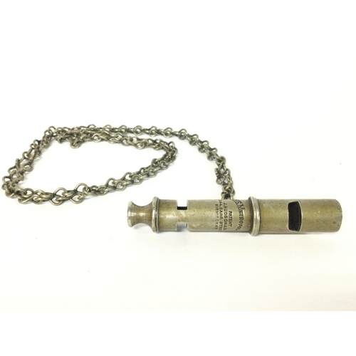 872 - The Metropolitan Whistle by J.Hudson & co with chain