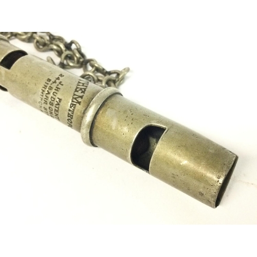 872 - The Metropolitan Whistle by J.Hudson & co with chain