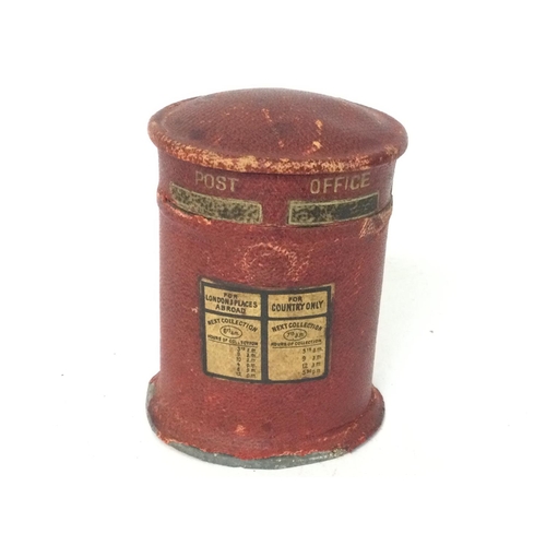 876 - A 1930 Shagreen Post Office box ink well, approximately 8cm tall with a shagreen compact.