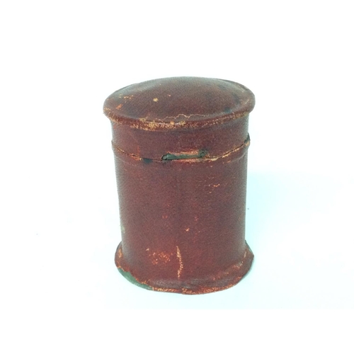 876 - A 1930 Shagreen Post Office box ink well, approximately 8cm tall with a shagreen compact.