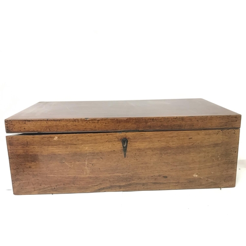 877 - A large mahogany work box 51x26x18cm approximately