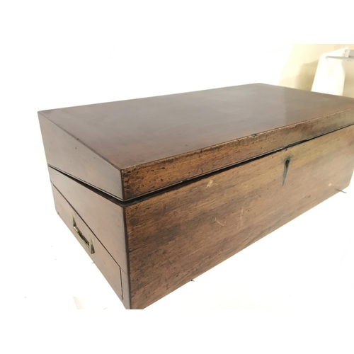 877 - A large mahogany work box 51x26x18cm approximately