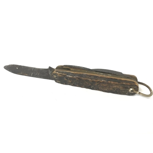 889 - A horn handled antique knife