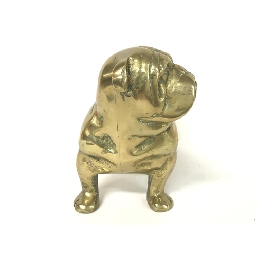 891 - A vintage solid cast bronze bull dog, approximately 15cm tall and 20cm long.