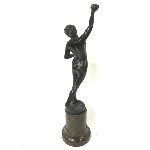 897 - 1920s Eugene Barillot 1841-1900 bronze figure of a nude woman, approximately 42cm tall. (C)