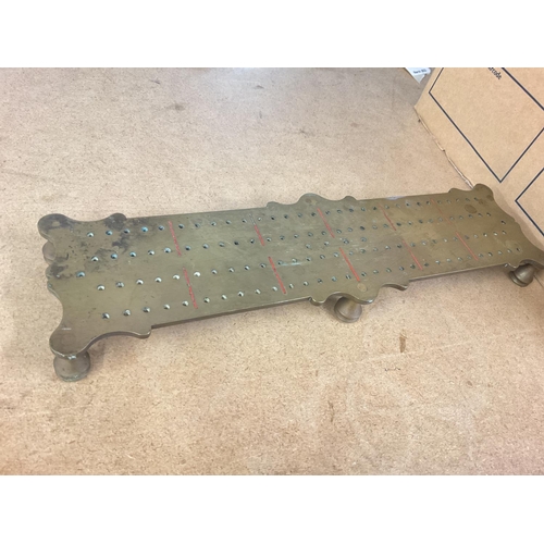 918 - Victorian brass cribbage board