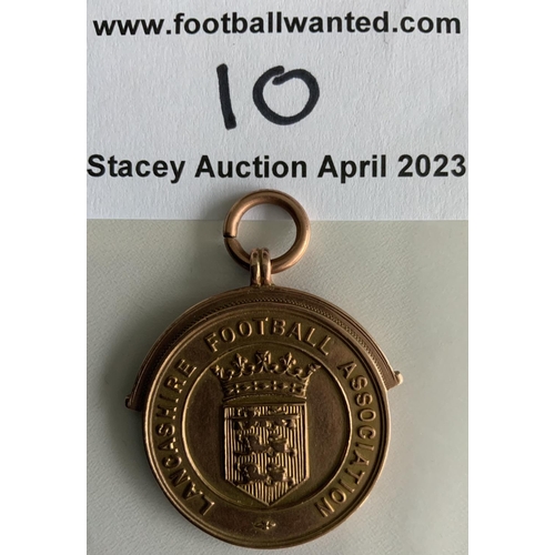 10 - Bolton Wanderers 1924 - 1925 Lancashire Cup Winners Medal: Gold medal with ring suspension. Issued a... 