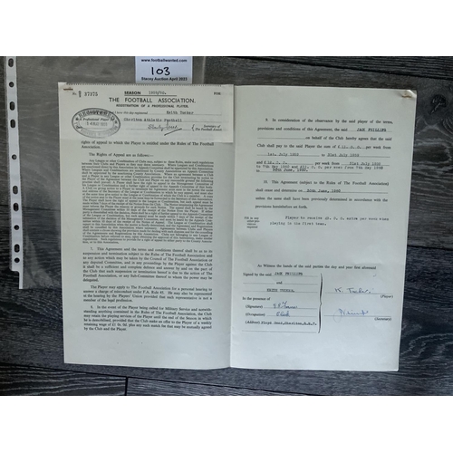 103 - Charlton Athletic 1957/58 Football Contract: Issued and signed by Keith Tucker in his last season fo... 