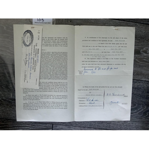 105 - Charlton Athletic 1957/58 Football Contract: Issued and signed by Don Townsend father of Andy Townse... 