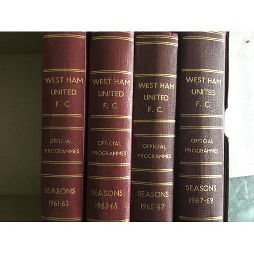 1082 - West Ham Home Bound Volumes Of Football Programmes: Unofficial bound volumes from 1961 to 1969 which... 