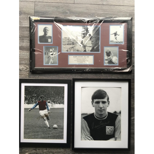 1084 - Hurst Moore + Peters Framed West Ham Displays: Very large framed displays of Hurst and Peters separa... 