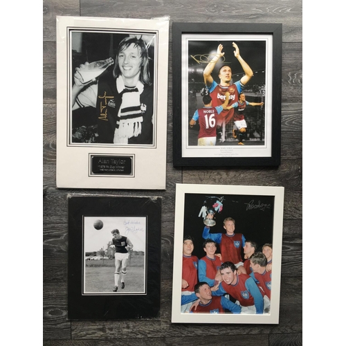 1086 - West Ham Legends Signed Displays: John Lyall mounted and Alan Taylor, Mark Noble and Ron Boyce all f... 