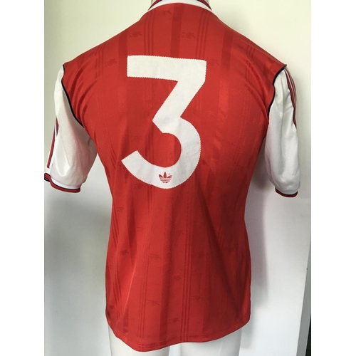 12 - Arsenal 1987 League Cup Final Match Worn Football Shirt: Red short sleeve number 3 shirt with Little... 