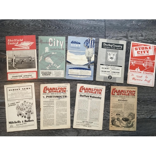 122 - Charlton Away Football Programme Collection: Some hard to obtain in this lot to include 47/48 Bolton... 