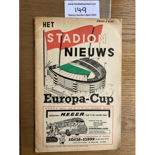 149 - 61/62 Feyenoord v Tottenham Football Programme: European Cup programme in very good condition with n... 