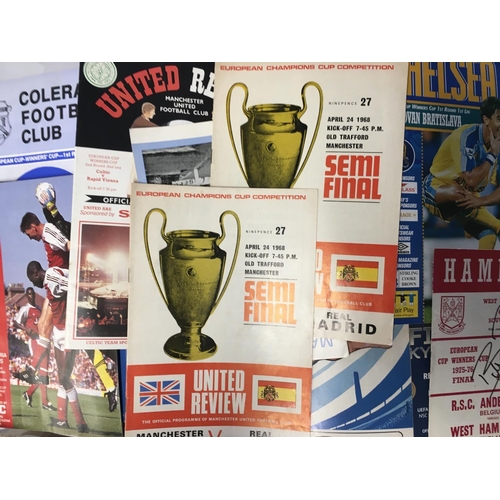 153 - European Competition Football Programmes: Large quantity mainly involving British clubs in good cond... 