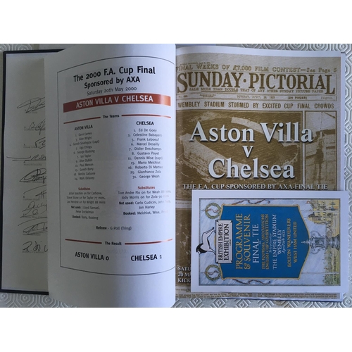 16 - 2000 FA Cup Final Chelsea Hardback Signed Final Programme: Black FA Cup final hand signed by the ent... 