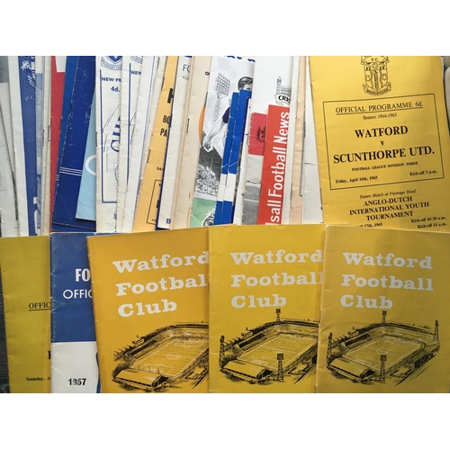 162 - Watford Late 50s + Early 60s Football Programmes: Probably complete home and away from 63/64 includi... 