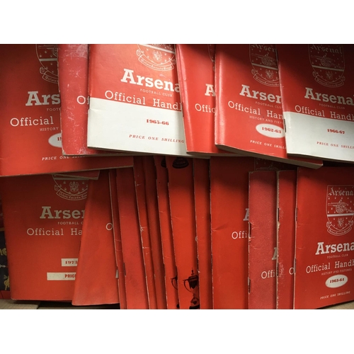 164 - Arsenal 1960s Football Programmes + Handbooks: Over 100 home programmes from the late 50s and 60s to... 