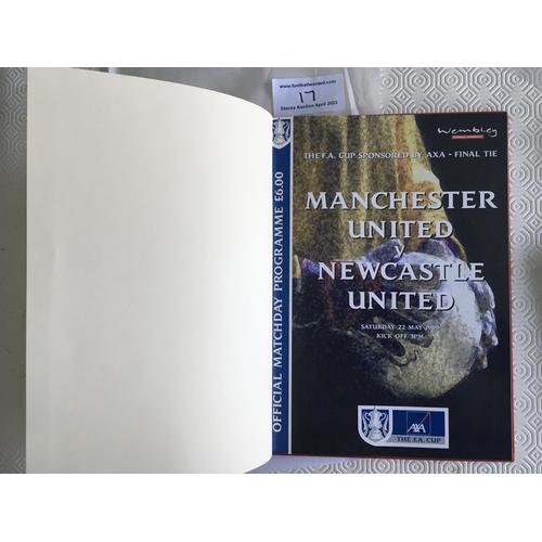 17 - 1999 FA Cup Final Manchester United Hardback Signed Programme: Red FA Cup final programme hand signe... 