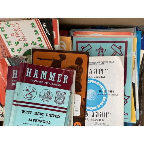 203 - Football Programme Boxes: Wide range of contents from the 60s onwards to include 70s West Ham Manche... 