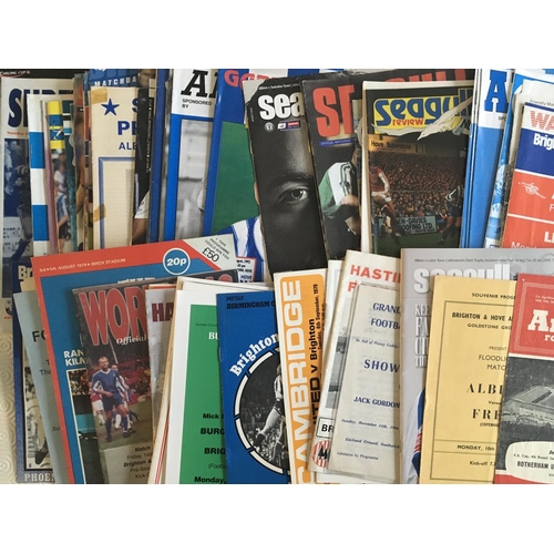 205 - Brighton Home + Away Football Programmes: Homes from the 70s and 80s plus aways from the 90s onwards... 