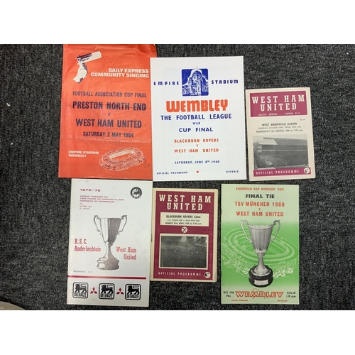 217 - West Ham Home Football Programmes: Collectors attempt at obtaining the cup matches that are missing ... 