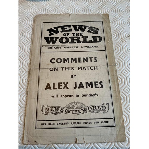 38 - 1942 Wales v England Football Programme: Edges tatty fold and tape. Pencilled team changes and four ... 