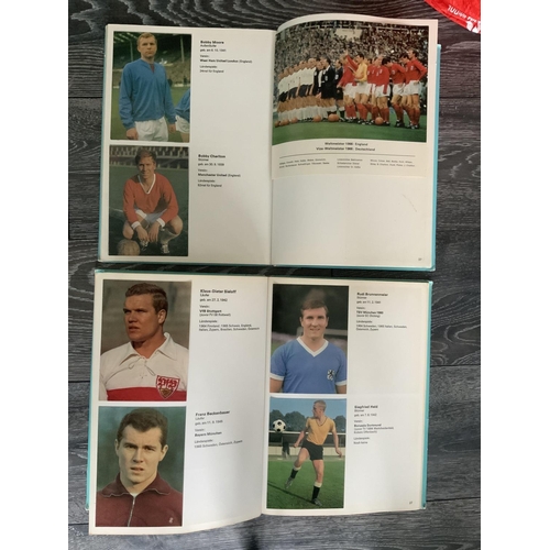 54 - 1966 German Aral Fussball World Cup Albums: Weltmeisterschaft 1966 hardback large card albums one co... 