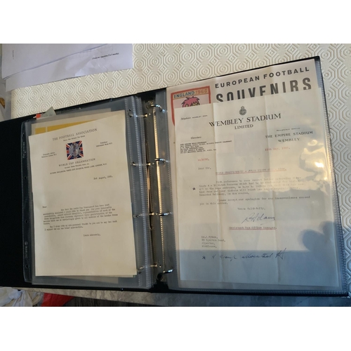 56 - 1966 World Cup Football Memorabilia Folder: So many nice pieces of original memorabilia, this is a m... 