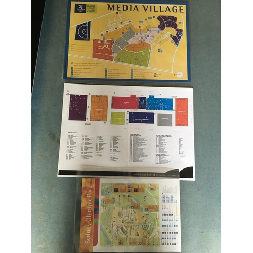 754 - Sydney Olympics 2000 Memorabilia: Large original poster along with map of the media village and Sydn... 