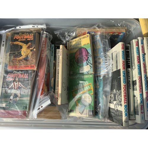 766 - Football Book Collection: Includes pocket size and normal size annuals, Tottenham + West Ham Footbal... 