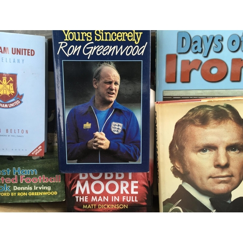 769 - West Ham Football Book Collection: Excellent condition books with instructions to sell. (Box)