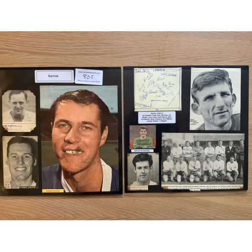 805 - Barrow 1940s 1950s 1960s Football Autograph Collection: Stunning private collection all pre 1970 fro... 