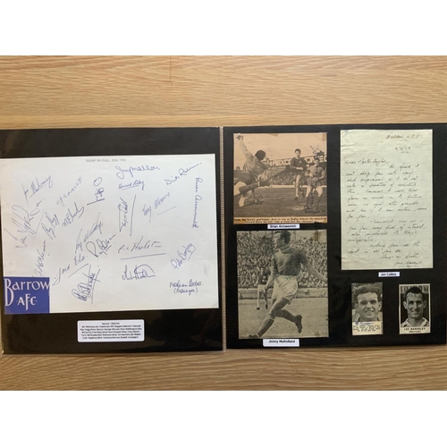 805 - Barrow 1940s 1950s 1960s Football Autograph Collection: Stunning private collection all pre 1970 fro... 