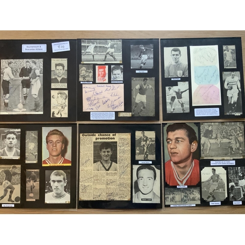 810 - Bournemouth & Boscombe Athletic 1940s 1950s 1960s Football Autograph Collection: Stunning private co... 