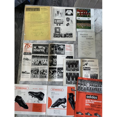 89 - 1966 World Cup Sports Brand Football Catalogues + Flyers: Three made by Adidas all featuring at leas... 