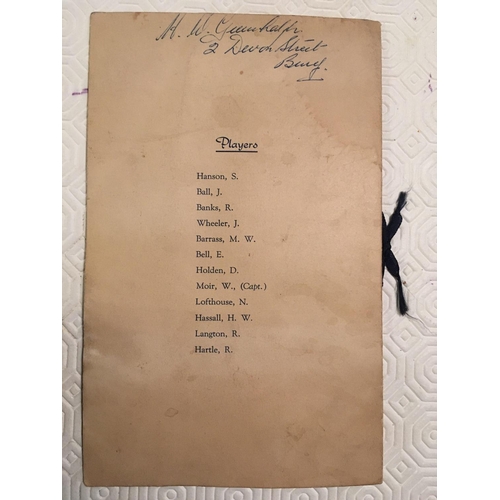 9 - 1953 FA Cup Final Signed Football Menu: Famous Blackpool v Bolton final. Bolton dinner menu the form... 