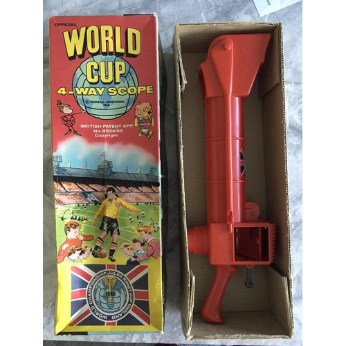 91 - 1966 Football World Cup Boxed Kids Telescope: Rare chance to obtain the red 4 way scope in original ... 