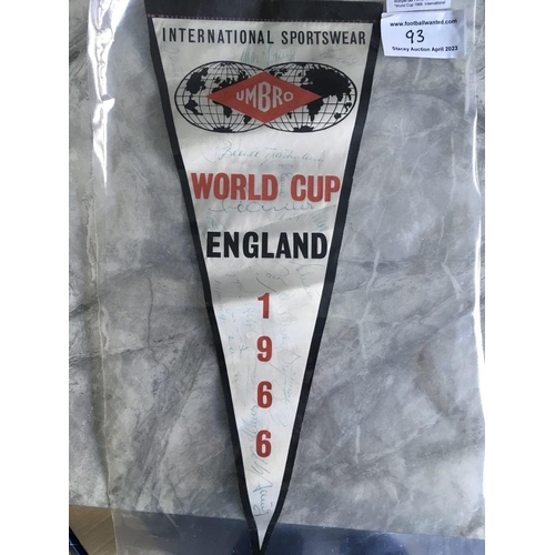 93 - 1966 World Cup Signed Germany Squad Pennant: Large Umbro pennant which states World Cup 1966 England... 