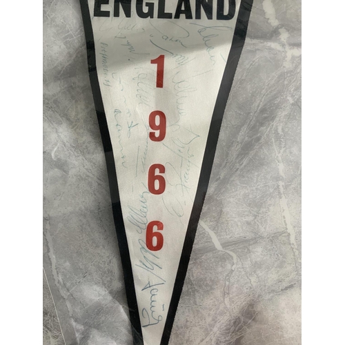 93 - 1966 World Cup Signed Germany Squad Pennant: Large Umbro pennant which states World Cup 1966 England... 