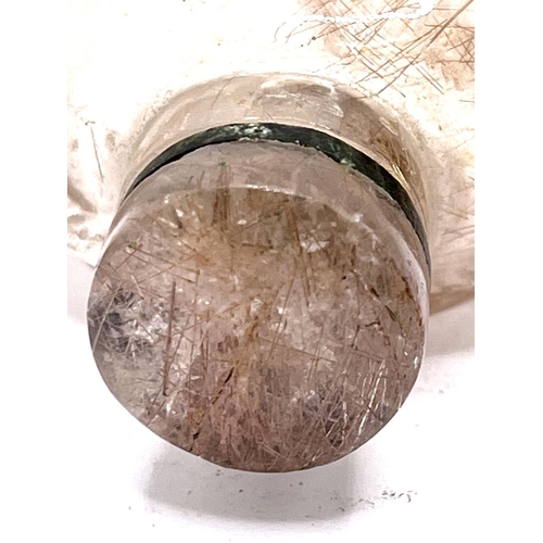 1 - A carved rutile hair Quartz (angel hairs) snuff bottle of ovoid form with matching stopper. 7.2cm. I... 