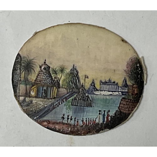 1317 - 6 Indian framed landscape miniature paintings, each approximately 4.9cm x 3.9cm.