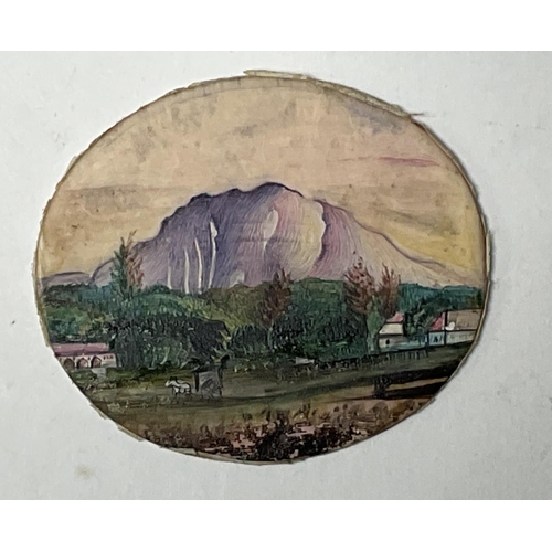 1317 - 6 Indian framed landscape miniature paintings, each approximately 4.9cm x 3.9cm.