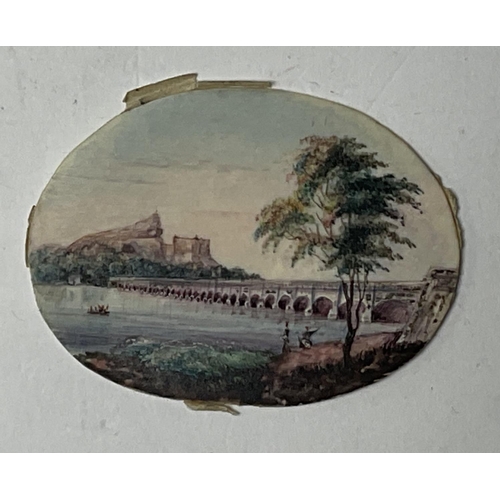 1317 - 6 Indian framed landscape miniature paintings, each approximately 4.9cm x 3.9cm.